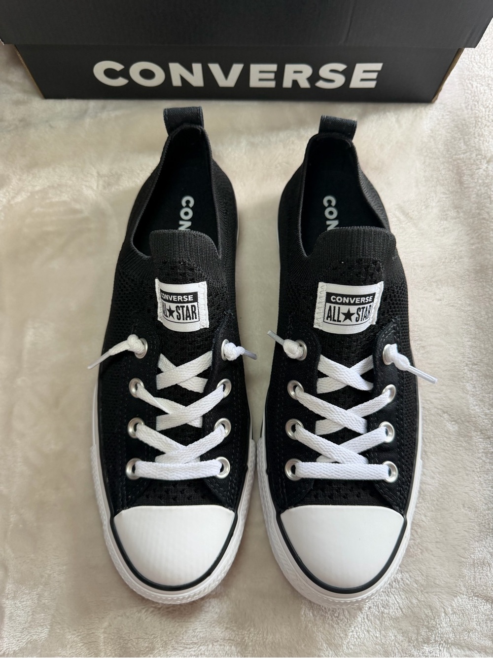 Converse Chuck Taylor All Star Shoreline Knit Sneakers - Women’s Size 8.5, B&W